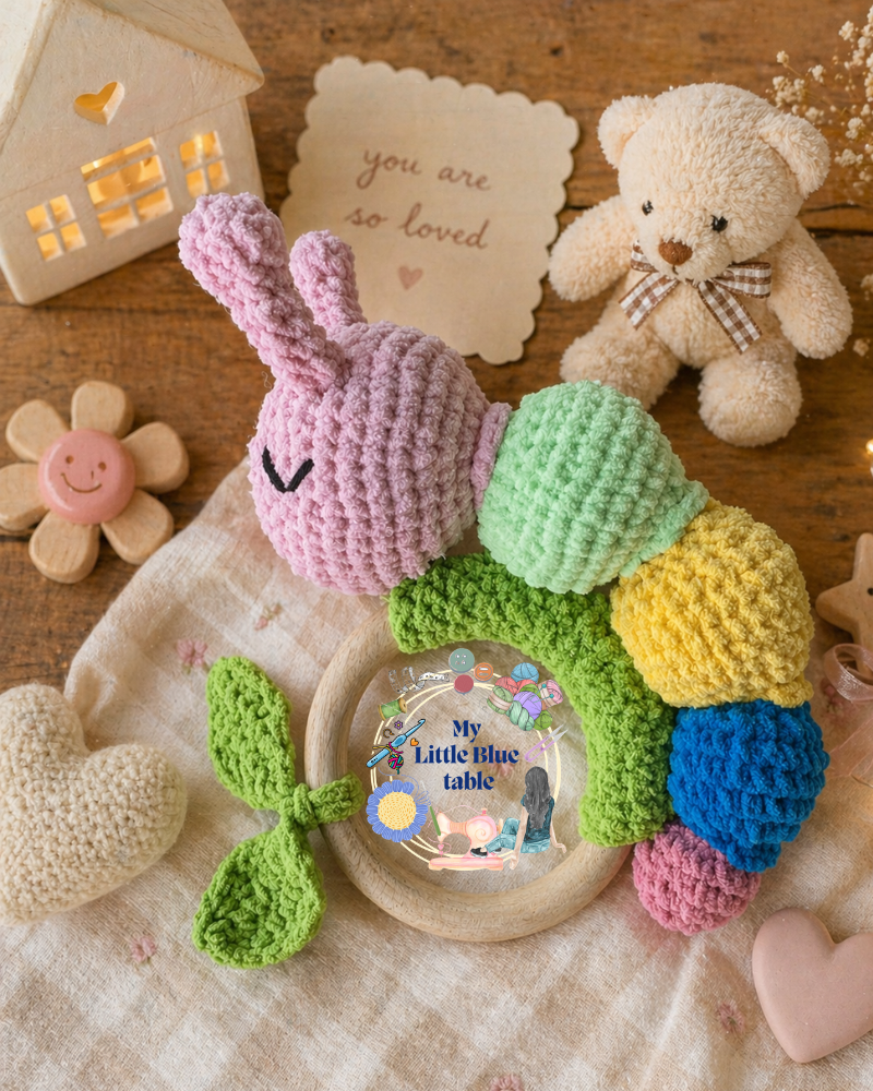 Caterpillar rattle for newborn